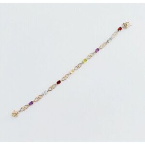 Sterling Silver 14k Gemstone Bracelet​